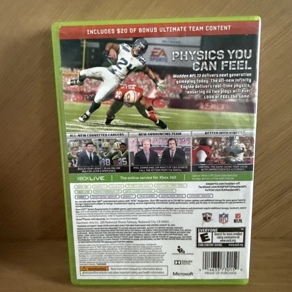 EA‎ Sports Madden NFL 13 ~ Bonus Edition (Microsoft Xbox 360, 2012)